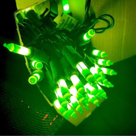 70 Green Mini Light 14.37’Ft Black Wire Lighted Length String Halloween Lights - Picture 8 of 8